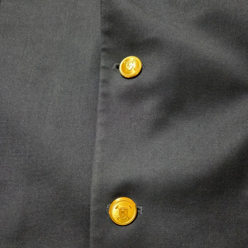 Lauren Ralph Lauren Navy Blue 100% Wool Gold Buttons‎ Blazer Macy's Men's 41R